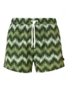 Missoni Zigzag Pattern Swim Shorts In Green