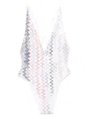 Missoni Womens Multicolor Chevron-knit Sequin Swimsuit