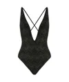 Missoni Zigzag-pattern Swimsuit In Black
