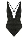Missoni Zigzag-pattern Swimsuit In Black