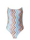 Missoni Sporty One-piece Swimsuit With Zig Zag Pattern In Blue