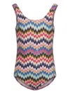Missoni Girls Zigzag Swimsuit In Multi