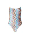 Missoni Sporty One-piece Swimsuit With Zig Zag Pattern In Multi-color