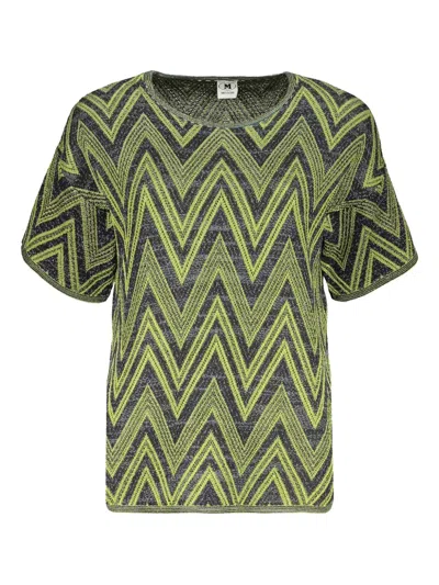 Missoni Zigzag-pattern T-shirt In Green