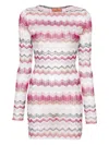 Missoni Zigzag-woven Crochet Minidress In Pink