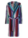 Missoni Zigzag-pattern Terry-cloth Bathrobe In Violett