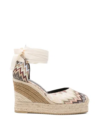 Missoni Zigzag-pattern Tie Espadrilles In Brown