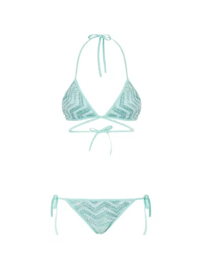 MISSONI ZIGZAG-PATTERN TIE-FASTENING BIKINI SET