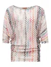 Missoni Zigzag Pattern Top With Gathered Detailing In Gray