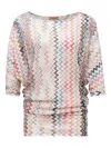 Missoni Zigzag Pattern Top With Gathered Detailing In Multi