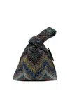 Missoni Sequin Zigzag Knot Top-handle Bag In Blue