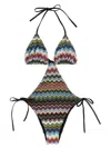 Missoni Zigzag Motif Trikini Halter Neck Cutout In Multi