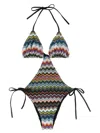 Missoni Zigzag Motif Trikini Halter Neck Cutout In Multi