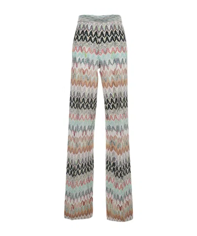 Missoni Zigzag Wide-leg Trousers In Gray
