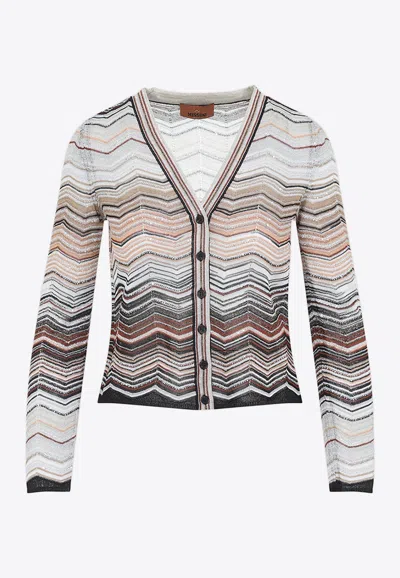 Missoni Zigzag-pattern V-neck Cardigan In Multi