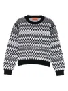 Missoni Zigzag-pattern Wool-blend Sweater In Gray
