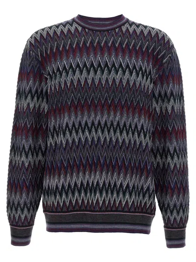 Missoni Zigzag Pattern Sweater Sweaters And Cardigans Blue In Multi