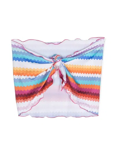 Missoni Kids' Zigzag-pattern Wrap Skirt In Pink