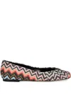 Missoni Ballerinas Mit Zickzackmuster In Schwarz