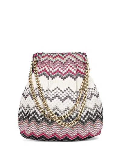Missoni Zigzag-patterned Bucket Bag In ピンク