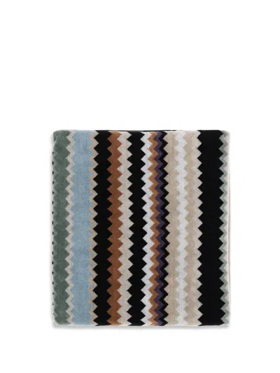 Missoni Zigzag Patterned Cotton Towel In Multi
