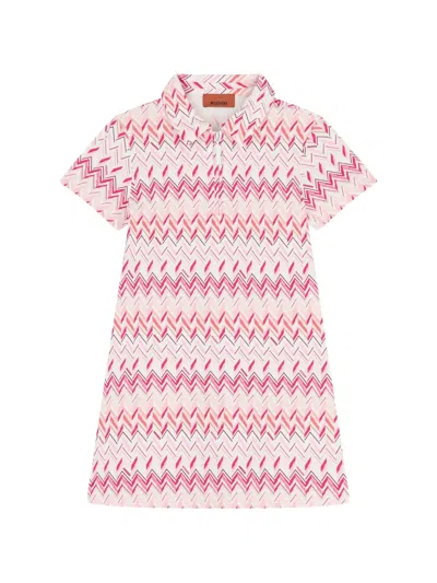 Missoni Kids' Zigzag-patterned Dress In White