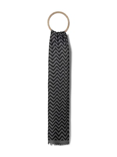 Missoni Schal Mit Zickzackmuster In Schwarz