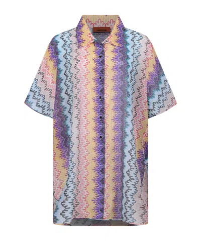Missoni Zigzag Patterned Short-sleeved Shirt In Multi