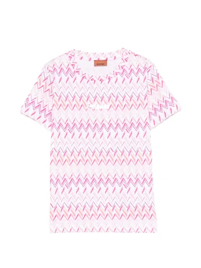 Missoni Zigzag Patterned T-shirt In White