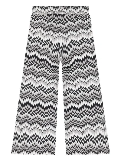 Missoni Kids' Zigzag-patterned Wide-leg Trousers In Multi