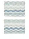 Missoni Zig-zag Placemats (set Of Two) In Blue