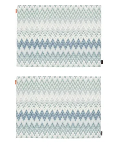 Missoni Zig-zag Placemats (set Of Two) In Blue