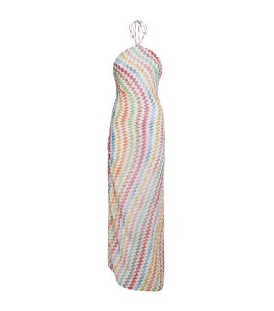 Missoni Zigzag Playful Halterneck Maxi Dress In Multi