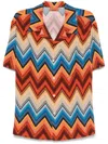 Missoni Viscose Bowling Shirt With Macro Zigzag And Breast Pocket In Sm9lr