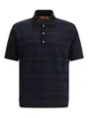Missoni Knitted Polo Shirt In A Cotton And Viscose Blend Zigzag