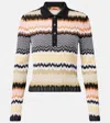 Missoni Long Sleeve Polo With Revisited Chevron Pattern In Multi