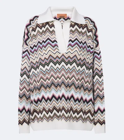 Missoni Zigzag Polo Sweater In Multicoloured