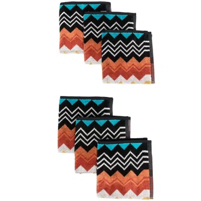 Missoni Zig-zag Print 6 Pack Towel Set In Black