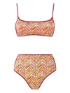 Missoni Reversible Bikini With Print And High Bottom In 红色