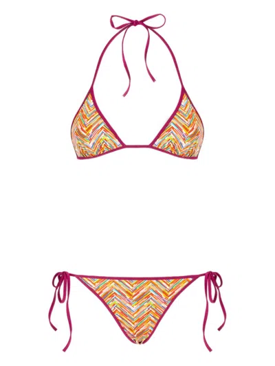 Missoni Zigzag-print Bikini Set In Pink