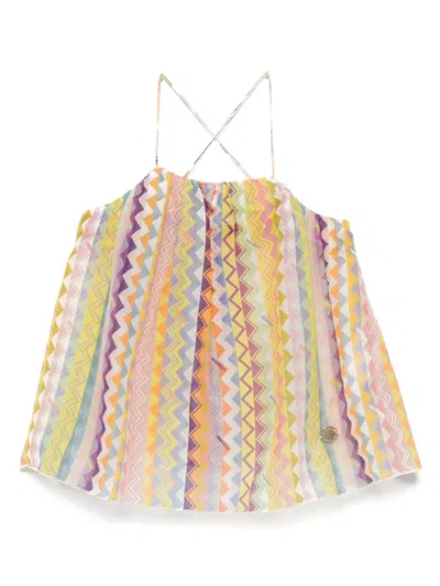 Missoni Kids' Zigzag-print Blouse In Yellow