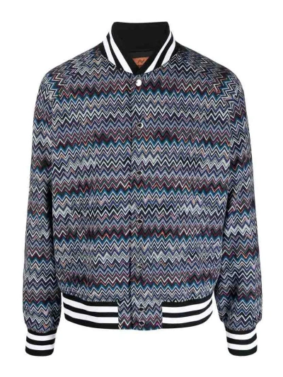Missoni Zigzag-print Bomber Jacket In Blue