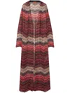 Missoni Mare Sequined Striped Metallic Crochet-knit Cardigan In Rot