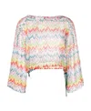 Missoni Zig-zag Printed Drawstring Beach Top In Multicolor