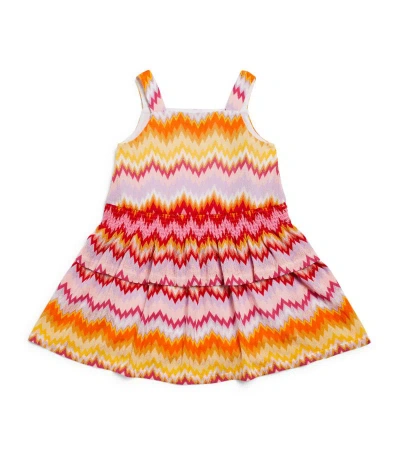 Missoni Kids' Girls Pink Knitted Cotton Zigzag Dress