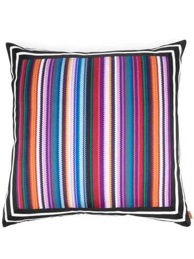 Missoni Zigzag Print Feather Cushion In Blue
