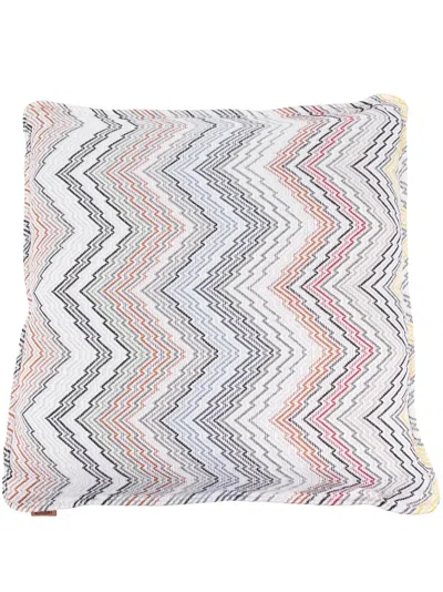 Missoni Zigzag-print Jacquard Cushion In Neutrals