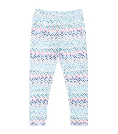 Missoni Kids' Zigzag Print Leggings In Blue
