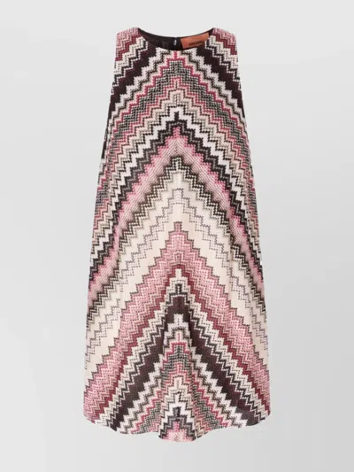 Missoni Zigzag Print Mini Dress In Pink