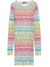Missoni Printed Dress With Fitted Silhouette And Long Sleeves In Yellow